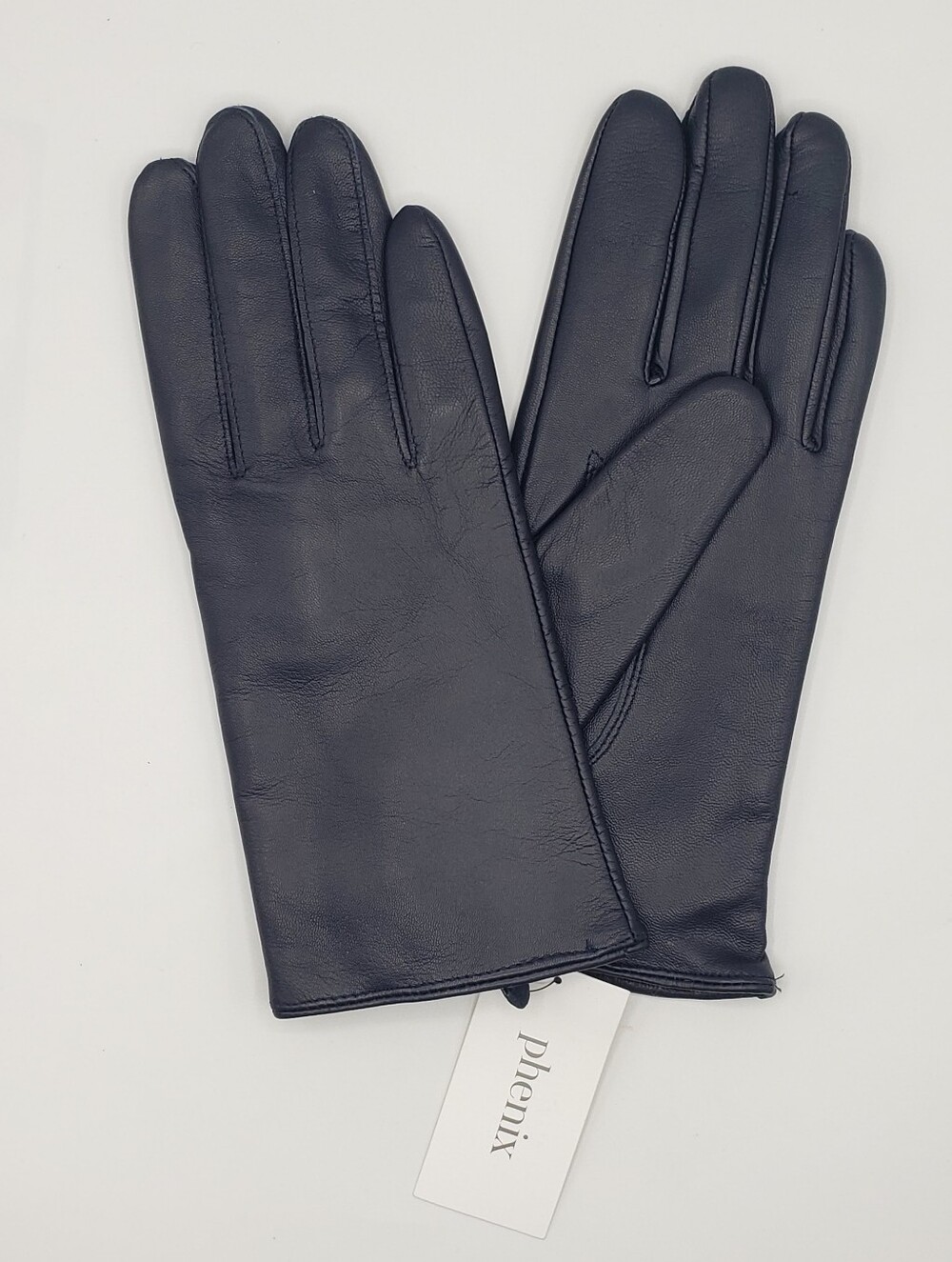 Phenix Cashmere-Lined Leather Gloves Navy L